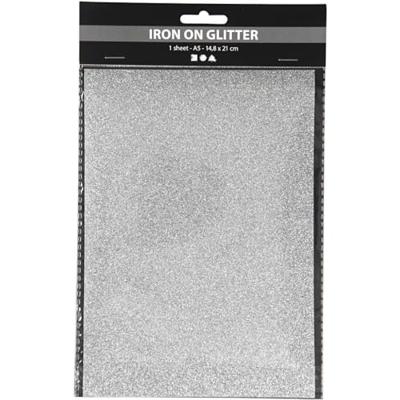 Creativ Company Opstrijkfolie glitter zilver, a5