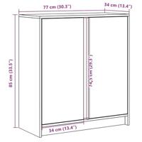 Dressoir met LED 77x34x85 cm bewerkt hout bruin eikenkleur - thumbnail