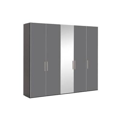 Goossens Kledingkast Easy Storage Ddk, Kledingkast 253 cm breed, 220 cm hoog, 4x glas draaideur en 1x spiegel draaideur midden Goossens Kledingkast Easy Storage Ddk, Kledingkast 253 cm breed, 220 cm hoog, 4x glas draaideur en 1x spiegel draaideur midden