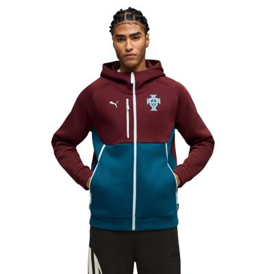 PUMA Portugal Pumatech Trainingsjack Hooded 2026-2028 Bordeauxrood Blauwgroen Wit PUMA Portugal Pumatech Trainingsjack Hooded 2026-2028 Bordeauxrood Blauwgroen Wit
