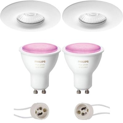 Philips Hue LED Spot Set GU10 - Waterdicht IP65 - Mat Wit - Ø82mm - White and Color Ambiance - Bluetooth