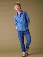 Zwangerschapsblouse van spijkerstof ENVIE DE FRAISE ongewassen denim - thumbnail