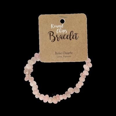 Steengoed Splitkralen armband roze kwarts op kaart 1 Stuks Steengoed Splitkralen armband roze kwarts op kaart 1 Stuks