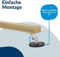 Ben Small douchegoot inclusief rooster 70cm geborsteld messing - thumbnail