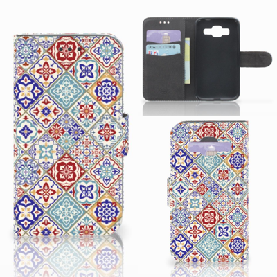 Samsung Galaxy Core Prime Bookcase Tiles Color