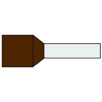 Geïsoleerde Adereindhuls 10qmm Bruin penlengte = 18mm - thumbnail