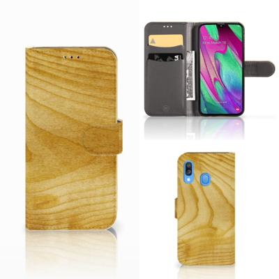 Samsung Galaxy A40 | Book Style Case | Licht Hout