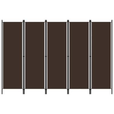 VidaXL Kamerscherm met 5 panelen 250x180 cm bruin