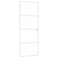 VidaXL Binnendeur 76x201,5 cm gehard glas en aluminium smal wit - thumbnail