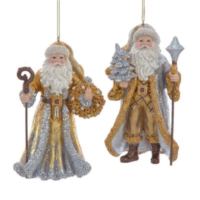Ornament plastic santa l12cm goud Kurt S. Adler - Kurt s adler