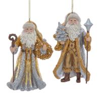 Ornament plastic santa l12cm goud Kurt S. Adler - Kurt s adler - thumbnail