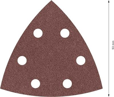 Bosch Accessories Bosch Power Tools 2608621685 Deltaschuurpapier Korrelgrootte (num) 60 (l x b) 93 mm x 93 mm 5 stuk(s)