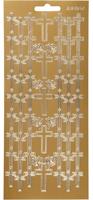Creativ Company Stickers, kruis, vel 10x23 cm, goud, 1 vel - thumbnail