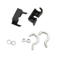 Simson ringslot montageset normaal - 2 haken, 2 klemmen, 2 bouten, 2 ringen - zwart - thumbnail