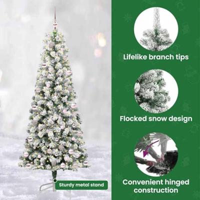 VidaXL Kunstmatige inklapbare kerstboom groen en wit 240 cm