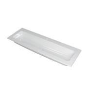 INK Faktor Wastafel Polystone Centraal met 1 Kraangat - 1400x450x15 mm - Glans Wit - thumbnail