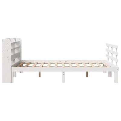 Bedframe met hoofdeinde zonder matras 140x200 cm wit