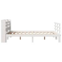Bedframe met hoofdeinde zonder matras 140x200 cm wit - thumbnail