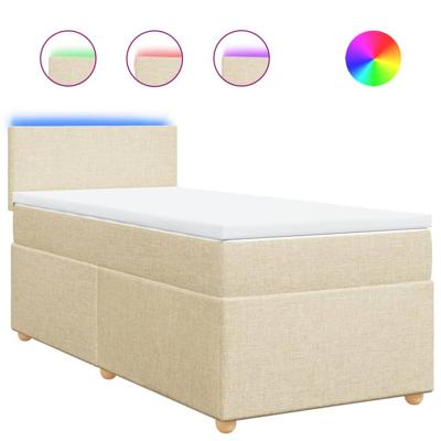 Boxspring met matras stof crèmekleurig 80x200 cm - thumbnail
