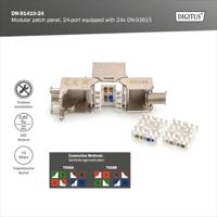Digitus DIGITUS - Modulares Patch Panel, 24-Port, bestückt mit 24x DN-93615 Patchpaneel 483 mm (19) CAT 6A Grijs Ingericht - thumbnail