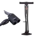 Dunlop Fietspomp staand met Extra Ventielen Zwart - thumbnail