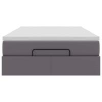 Ottoman bed met matras 120x190 cm kunstleer grijs - thumbnail