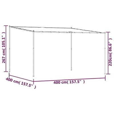 VidaXL Prieel 4x4 m 180 g/m² stof en staal beige