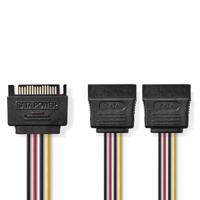 Interne Voedingskabel | SATA 15-Pins Male - 2x SATA 15-Pins Female | 0,15 m | Diverse - thumbnail