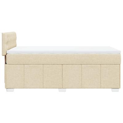 Boxspring met matras stof crèmekleurig 200x200 cm