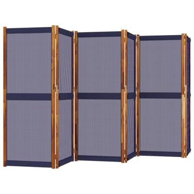Kamerscherm met 6 panelen 420x180 cm donkerblauw