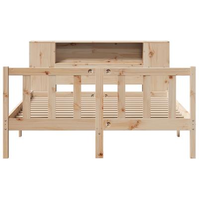 Bed met boekenkast zonder matras massief grenenhout 135x190 cm - thumbnail