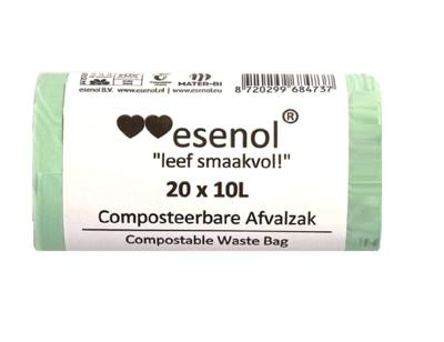 Esenol Composteerbare afvalzakken 10 liter - 1 rol van 20st