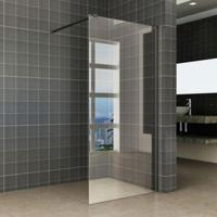 Wiesbaden Graffic Inloopdouche 100x200cm Nano Safety Glass Zwart - thumbnail