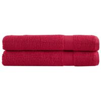 VidaXL Handdoeken solund 2 st 600 g/m² 100x200 cm rood - thumbnail