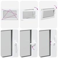 Kelderraam "RISOR" 90x70 cm draai-kiep DIN links wit - thumbnail