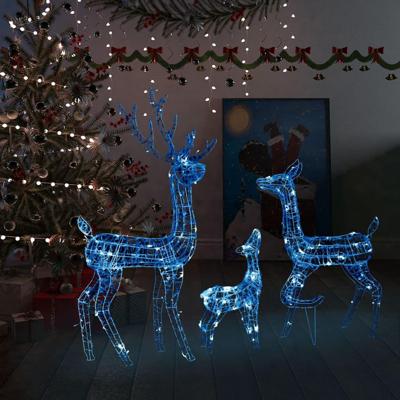 VidaXL Kerstversiering rendierfamilie 300 led's blauw acryl