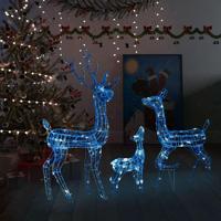 VidaXL Kerstversiering rendierfamilie 300 led's blauw acryl - thumbnail