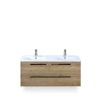 Seville Badmeubelset 120 cm - 2 laden Natuur Eiken - Wastafel Enjoy Dubbel - thumbnail