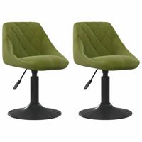 Eetkamerstoelen draaibaar 2 st fluweel lichtgroen - thumbnail
