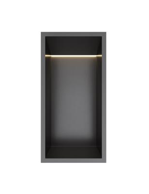 Hotbath &MORE Inbouwnis 30x15x10cm met LED IP44 Geborsteld Zwart PVD Hotbath &MORE Inbouwnis 30x15x10cm met LED IP44 Geborsteld Zwart PVD