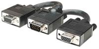 Manhattan 304559 VGA-kabel VGA Y-kabel VGA-stekker 15-polig, VGA-bus 15-polig, VGA-bus 15-polig 0.15 m Zwart Schroefbaar - thumbnail