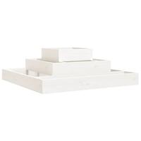 VidaXL Plantenbak 80x80x27 cm massief grenenhout wit - thumbnail