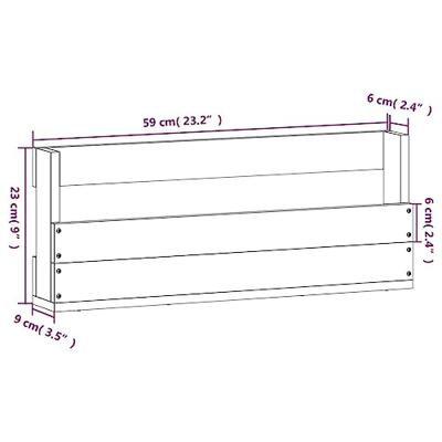VidaXL Wandschoenenrekken 2 st 59x9x23 cm massief grenenhout