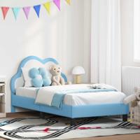 Bedframe voor kinderen met hoofdbord Blauw 80 x 160 cm PU - thumbnail