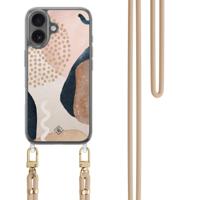 iPhone 16 hoesje met beige koord - Abstract dots - thumbnail
