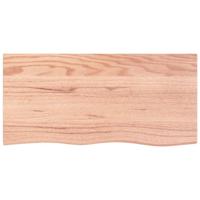 Wastafelblad 100x50x2 behandeld massief hout lichtbruin - thumbnail
