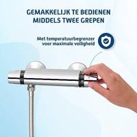 Saqu Ecoline douche thermostaatkraan 12cm chroom - thumbnail