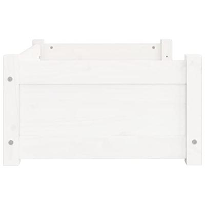 VidaXL Hondenmand 65,5x50,5x28 cm massief grenenhout wit