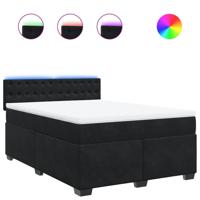 Boxspring met matras fluweel zwart 140x190 cm - thumbnail