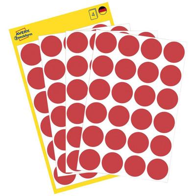 Avery Ronde etiketten diameter 18 mm, rood, 96 stuks